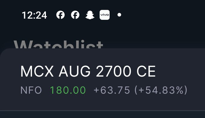 MasterTrader707's tweet photo. I AM BUYING NOW #MCX 2700 CE CMP 180

#STOCKS
#SHAREMARKET https://t.co/A8yWLAfSki