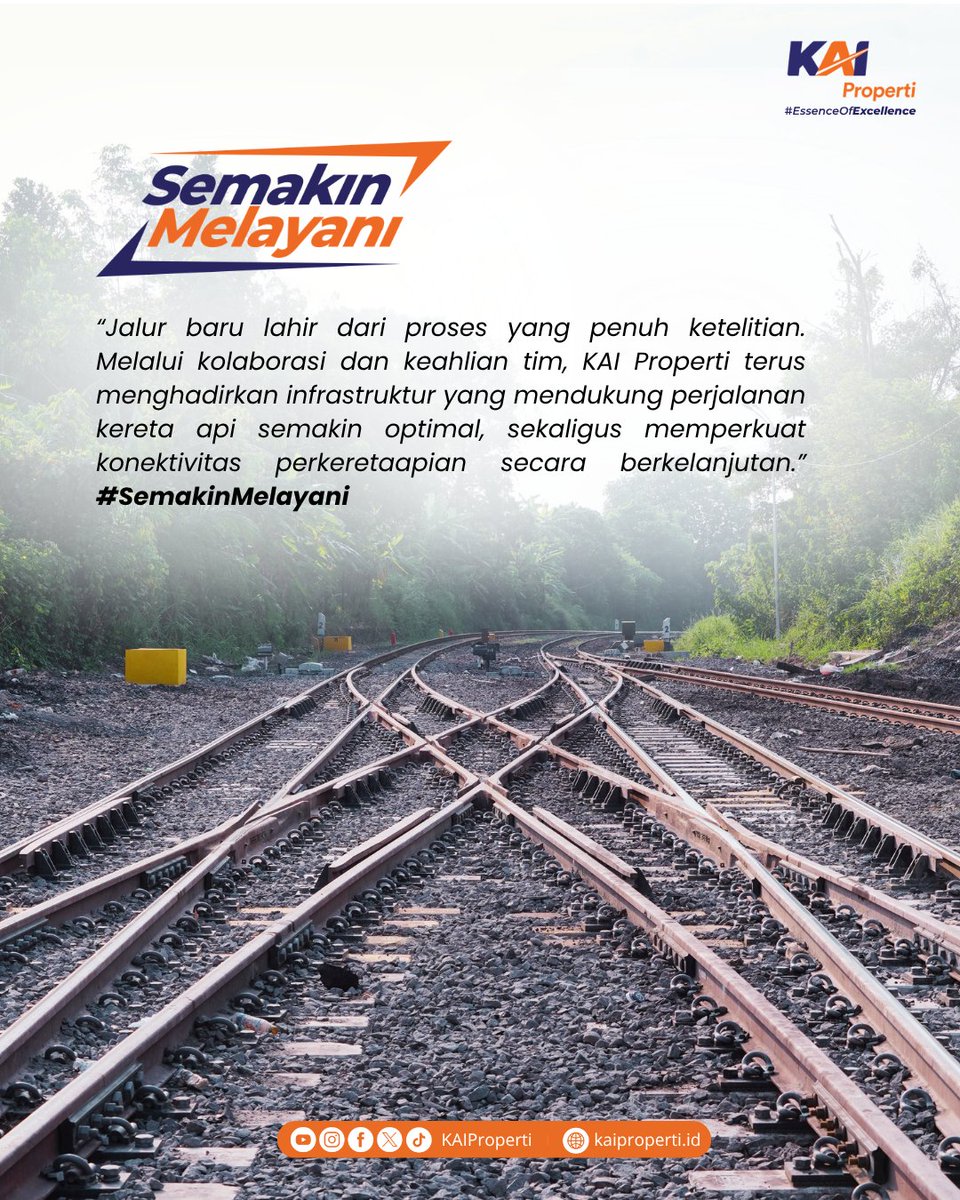 KAIProperti's tweet photo. Pengembangan Emplasemen Stasiun Tanjung Enim Baru menjadi salah satu langkah KAI Properti dalam memperkuat infrastruktur perkeretaapian dan mendukung keandalan operasional kereta api di Sumatera Selatan✨
#KAIProperti #EssenceOfExcellence #SemakinMelayani https://t.co/Ga2ZEfgL4X