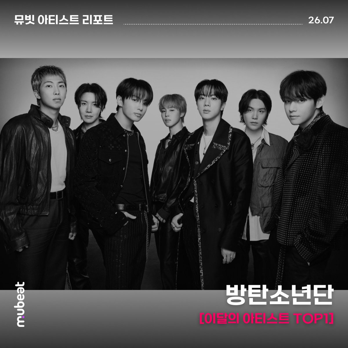 MubeatOfficial's tweet photo. ⊹⁺⸜ #Mubeat Artist Report #뮤빗 아티스트 리포트 ⸝⁺⊹

[TOP 5 Artists🏆] 
[이달의 아티스트 TOP5🏆]

🥇 #BTS #방탄소년단 ✨
#YEONJUN #연준
#CORTIS #코르티스
#IOI #아이오아이
#idle #아이들 

#써클차트 #CIRCLECHART K-pop now 🗞
 🔗 https://t.co/Fb6dd2SMYr

* Mubeat Artist Report scores are a sum of data from the Circle Chart (Songs, Albums), YouTube (Videos), and Mubeat (Videos, Fan Voting).
* The 'Mubeat K-POP Fan Voting' data will be reflected in the weekly Fan Voting category.
* 뮤빗 아티스트 리포트의 점수는 써클차트(음원, 음반), 유튜브(동영상), 뮤빗(동영상, 팬 투표) 데이터를 활용한 부문별 점수의 총합입니다.
* 팬투표 부문에는 매주 진행되는 ‘뮤빗 K-POP 팬투표’ 데이터가 반영됩니다.