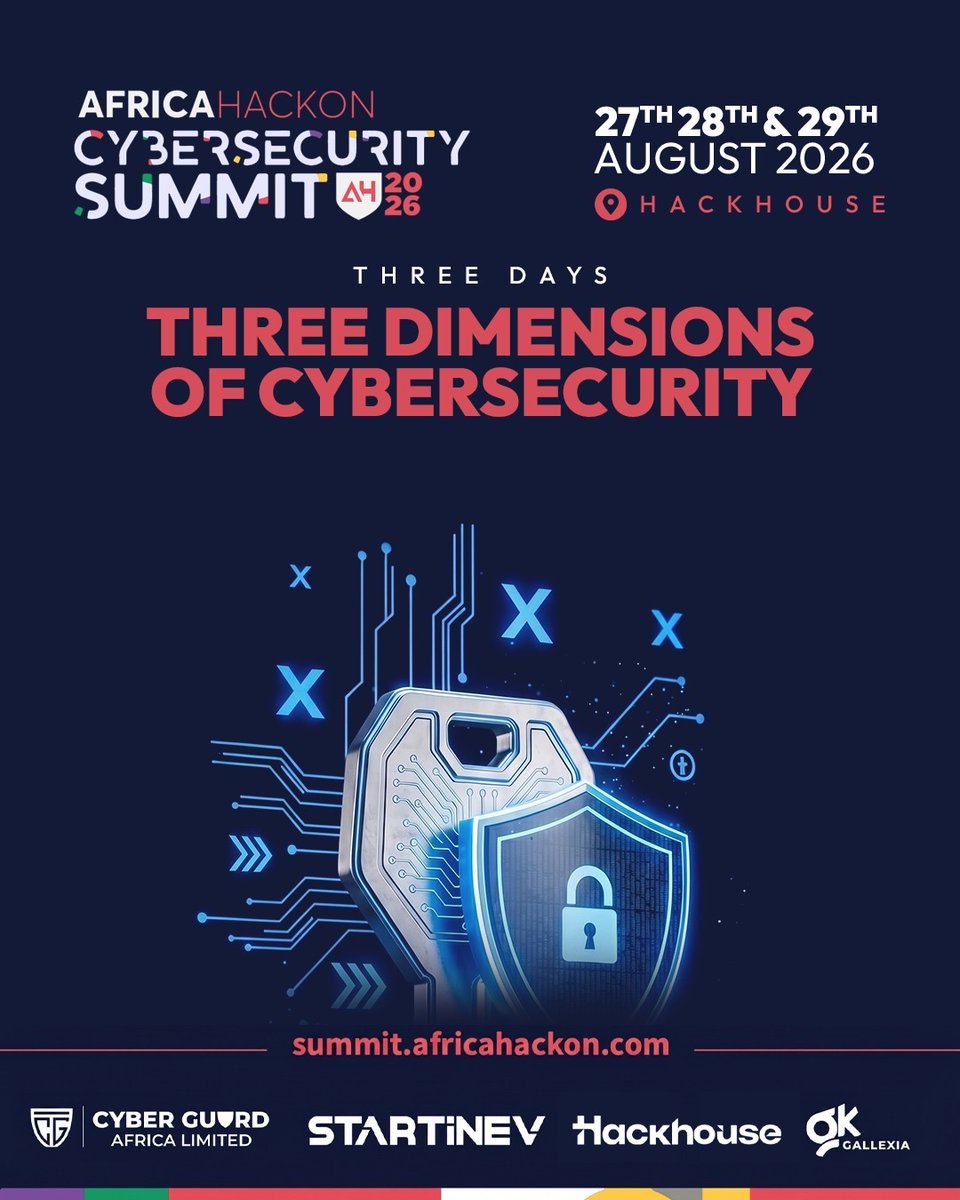 AfricaHackon's tweet photo. Agenda Spotlight

Three days. Three focused tracks. One unforgettable cybersecurity experience.

🔹 Day 1: Threat Intelligence & Cyber OperationsLearn practical approaches to threat detection, incident response, digital investigations, and building cyber resilience from experts working on the front lines.

🔹 Day 2: Offensive Security, Application Security & AIExplore the latest techniques in ethical hacking, secure software development, and the growing role of AI in cybersecurity.

🔹 Day 3: Governance, Cloud Security & PrivacyDiscover best practices for governance, risk management, cloud security, compliance, and protecting data in an evolving digital landscape.

This is where theory meets real-world application

Comment or DM us "SUMMIT" to receive the full Summit programme and registration details.

#AfricaHackon #CyberSecurity #CyberOperations #TechCommunity #AfricaHackonSummit