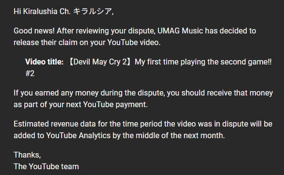kiralushia's tweet photo. Is this a joke? So @TeamYoutube you send me an email saying that an old claim is released but the channel is still not not found.
Which claim is released if the video and the whole channel is still gone???????? https://t.co/fRSPXvBNFS