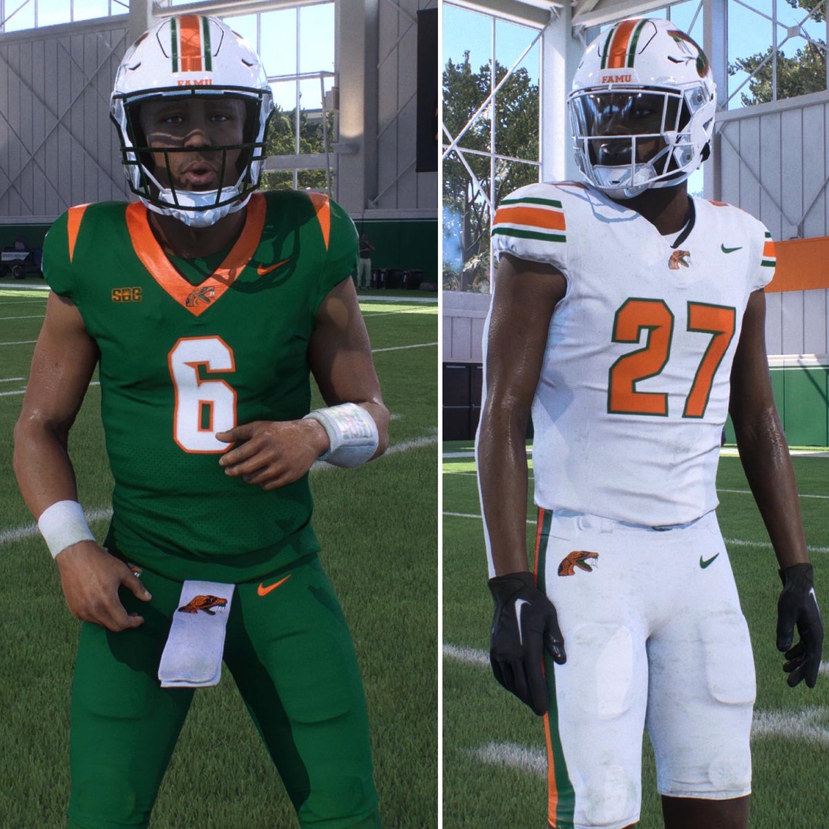 TrussBuiltCFB's tweet photo. 🚨 TALLAHASSEE, THE RATTLERS ARE READY. 🐍🔥

FAMU is LIVE in TeamBuilder.

✅ Real 2026 Roster + Hometowns
✅ Authentic Uniforms
✅ Accurate Field
✅ 90’s Throwback Helmet

69 OVR | 70 OFF | 69 DEF

🎮 [USERNAME: TRuss850]

STRIKE. STRIKE. AND STRIKE AGAIN. 🐍🔥

#FAMU #CFB27 https://t.co/EPfyqESzPO