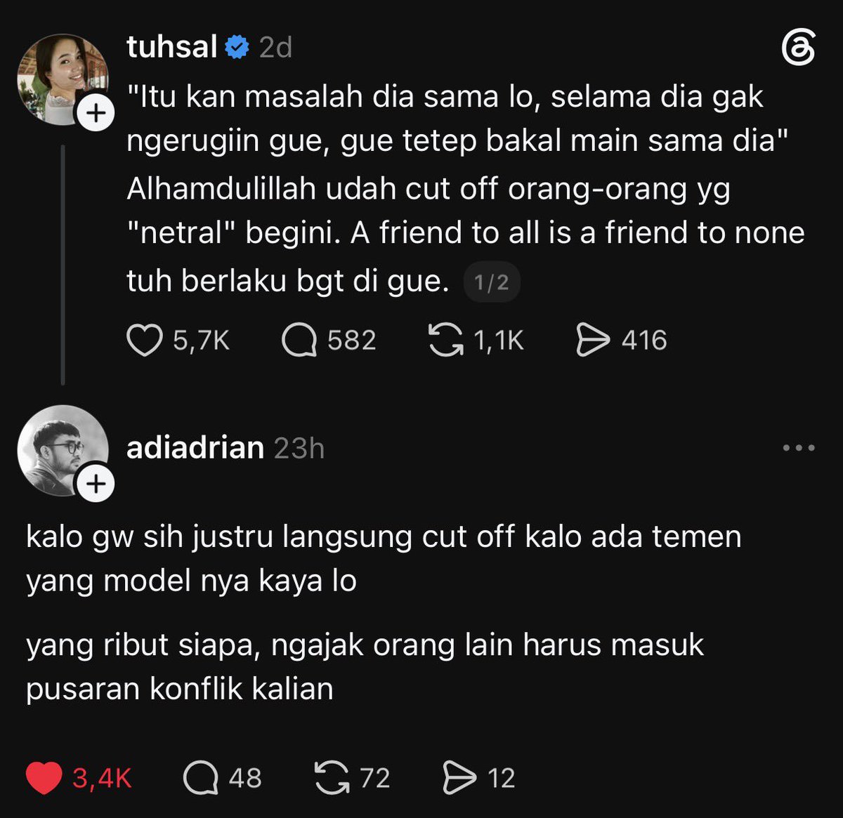 anggarasamvdr's tweet photo. Lu tim yang pemikirannya kaya mbak tuhsal atau mas adi? kalo gue mas adi 10000% https://t.co/njO95zDB1F