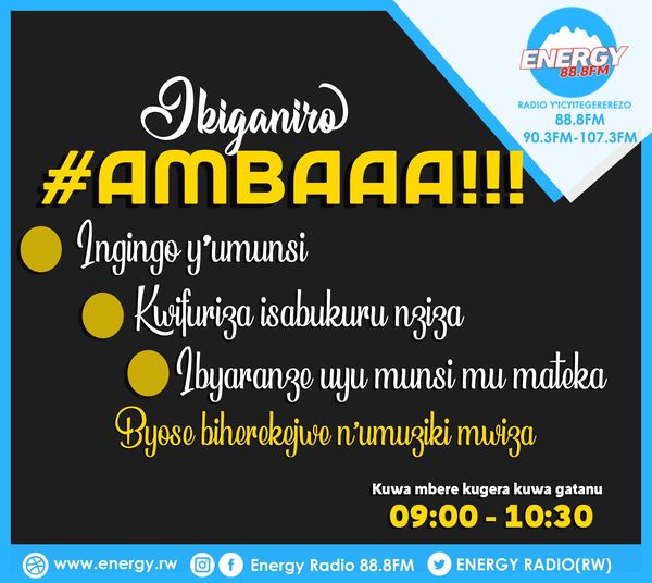 ENERGY888FM's tweet photo. Mumeze neza bavandi?
Hari ibyo tuba twarakoze mu buzima , nyuma tukumva uwasubiza ibihe inyuma Kandi mu byukuri bitashoboka.
Wowe, Ibihe biramutse bisubiye inyuma, ni iki wumva wahindura mu buzima?#Ambaaa!!! https://t.co/H49HiW8WLn