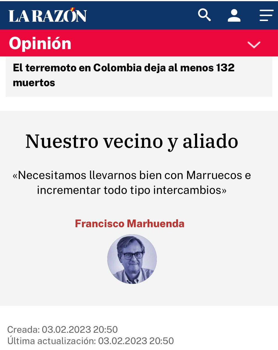 fcarrionmolina's tweet photo. La hemeroteca deja en muy mal lugar a Francisco Marhuenda y su periódico La Razón. Un diario que lleva mucho tiempo con información diaria dictada desde Rabat, incluidas las columnas de Marhuenda. La ruta que lleva al régimen marroquí: Marhuenda–Ahmed Charai–Embajada de Marruecos https://t.co/Jp5un2eN0Z