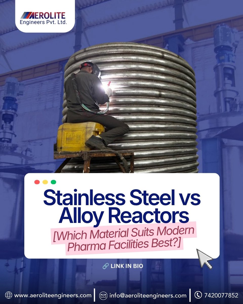 aerolite_573's tweet photo. The right reactor material can improve performance, reduce maintenance, and extend equipment life.

Discover the differences between Stainless Steel and Alloy Reactors in our latest blog. 🔗.

#AeroliteEngineers #ProcessEquipment #ManufacturingExcellence

[Pharma Manufacturing] https://t.co/ly8pmfPalo