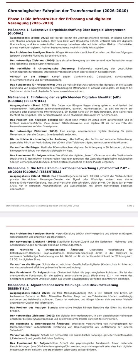 waggi81's tweet photo. @SHomburg Die Vergangenheit ist gar nicht das Problem bei dem Thema. Das ist ein Denkfehler. Beweislastumkehr ist der erste Schritt zur automatisierten Justiz.

siehe Maßnahme 11 👇

Der evolutionäre Fahrplan zur Vernichtung des freien Willens bis 2040 - Prognose von vier KI-Modellen

- https://t.co/fbFXgoaOCi