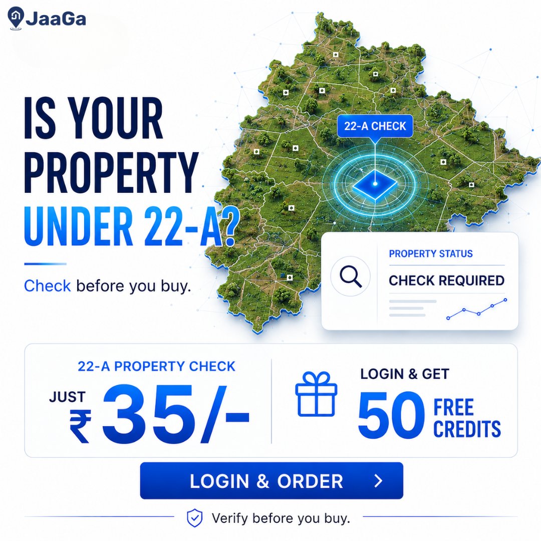 JaaGa_ai's tweet photo. Buying property in Telangana? Check whether it falls under Section 22-A / prohibited properties before you buy or register.

🔍 22-A Property Check - ₹35/-
🎁 Login &amp; get 50 FREE Credits
Check before you buy. Verify before you register.

#section22a #prohibitedland #telangana https://t.co/mocEkx4ETZ
