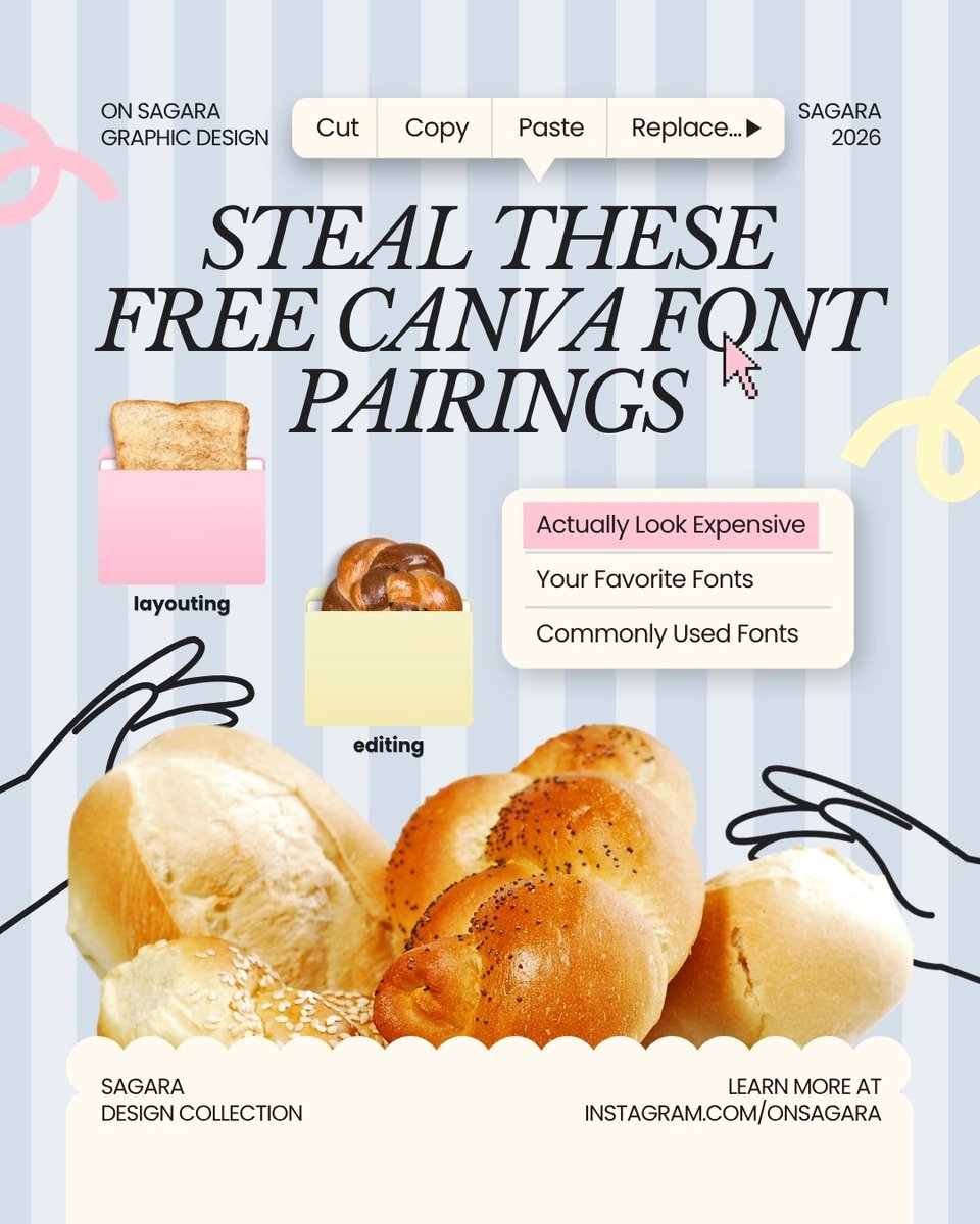 onsagara's tweet photo. Stop using boring fonts! Here are 2 free Canva font pairings that instantly make your designs look high-end &amp; professional 🎨✨

Playfair Display + Montserrat (Elegant)
Syne + Inter (Modern)

Which one is your fav? Drop a 🎨 if you want Part 2!

#graphicdesign #fonts https://t.co/ulBM0Acyet