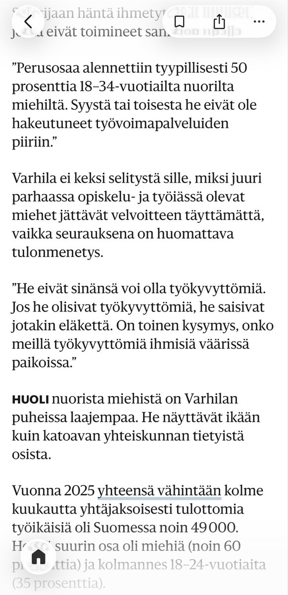 JiiPeePuro's tweet photo. "Mikä meidän nuoria miehiä vaivaa?" Kun Kelan pääjohtaja pakottaa HS:n kirjoittamaan kuten asia "ihan oikeasti" on.

Meinasin tuolilta pudota aamukahvilla. Että kappas, HS joutuu haastattelussa pakotetusti toteamaan nuorten miesten tilanteen, kun ei muuta vaihtoehtoa ole. Kelan pääjohtaja kun alleviivaa asiaa sanomalla "ihan oikeasti" riittävän monta kertaa. Pakko todeta pienen hörähdyksen kera, että olemme Varhilan kanssa tavanneet. Satakunnan HA oli alue, missä kävin soteuudistuksen aikaan eniten kouluttamassa.

Nyt sanon vain, että hyvä HS, minä EN ole menettänyt järkeäni kun olen aukonut päätäni tästä mistä Varhila puhuu. Hän on hämmentynyt, koska näkee seuraukset. Syyt ovat sen sijaan monimutkaisemmat.

Ollaan sen kysymyksen ytimessä, kuka tai mikä on tehnyt yhteiskunnan sellaiseksi, että pojille on "ihan vit*n sama", aivan kaikki. On se sitten mopomiitti tai nyt se, mitä Kelassa nähdään. Tämä poikien ja nuorten miesten syrjäytyminen ei ole käynyt vahingossa. Meitä asiasta huutaneita on kyllä riittänyt.

Mutta ei.

Teille on tärkeää ollut työntämällä työntää pojat tuonne missä he ovat. Olemassa olemattomuuden tunteen keskellä. Hyppiä tuon päällä, survoa pojat henkiseen suohon. Yksi isoimmista syyllisistä olette HS te. Sanonut tämän kymmeniä kertoja. Katsokaa omaa toimitustanne. Sen rakennetta, juttujen jakaumaa, niiden sisältämää viestiä pojista ja nuorista miehistä.

Nyt yksi piste siitä, että jutun tekee mies, koska sillä on vaikutuksensa. Otsikko toki saa mustan naurun aikaiseksi. Deskillä on vanha tuttu ote. Ja voin vain kuvitella, jos tämä koskaan mitään kuplaa läpäisee, että olette kädet ylhäällä: "Mitä? Mekö? Älytön syytös, olemme vain tasapainottaneet mies- ja naisjuttujen aiempaa vääristymää."

Kyllä: se vanha vääristymä oli todellista. Mutta te korjasitte itsenne kuin Kiina kulttuurivallankumouksessa. Heitetään kaikki objektiivinen järki menemään ja feministisen vallankumouksen barrikaadille! Punalippu käteen ja katse sorrettuihin, alistettuihin tyttöihin! Nuo patriarkaatin uhrit! Ja sillä on menty. Tulokset nähdään.

Ja ei, en ole persu enkä persuuntunut. Mutta on todettava, että he ovat ehkä ainoita jotka uskaltavat puhua tästä kuten asia on. Koska te, HS, olette myös poliittinen mahti. Kukaan ei uskalla sanoa asioita ääneen, paitsi nyt Varhila, jolla on aito data käsissään. Sama data on ollut käytössä vuosia. Nyt sen keskiössä oleva poikien kysymys vain tulehtuu kovaa vauhtia. 

Niin että ei, en ole menettänyt järkeäni. Pahat sairaudet itsellä ja lähipiirillä tehneet ehkä sen, että itsellekin on aika pas*an sama olla enää kuvittelematta, että kirjoittaisin HS:iin mitään. Mutta on tilanteita, joissa se on myös yksi pas*an sama, kun asia menee edelle. Nähnyt tuon poikien tilanteen niin pitkään, että heitin "mediasuhteet" metsään ja rupesin hakemaan syitä sille, miksi poikien tilanne on tämä mikä on. 

Että "ihan vit*u yksi vit*n sama" - ihan kaikelle.

Te olette HS tämän henkisen manipuloinnin keskiössä. Ette aivan yksin, mutta jos te havahtuisitte, mm. Opetushallituskin saattaisi herätä. Te luotte HS ilmapiirin, josta ministeriöiden naisvirkamiehet imevät feministisen ääritulkinnan sieluunsa aivan kuten te olette alkujaan tehneet toimituksessa.

Ainoa ongelma on, että nuo pojat eivät katoa. He marginalisoituvat. Turhautuvat. Kostavat. Ja syyllinen nro. 1 siihen on media. Suurimpana YLE:n rinnalla HS te. Jos haluaisitte, voisitte myöntää virheenne tämän todellisuuden luomisessa. Ikävä kyllä en usko siihen. Poikien tilanne on vain "pieni sivuoire ja hei, me olemme niitä hyviksiä. Persuhyttysten ininää."

Ikävä kyllä.