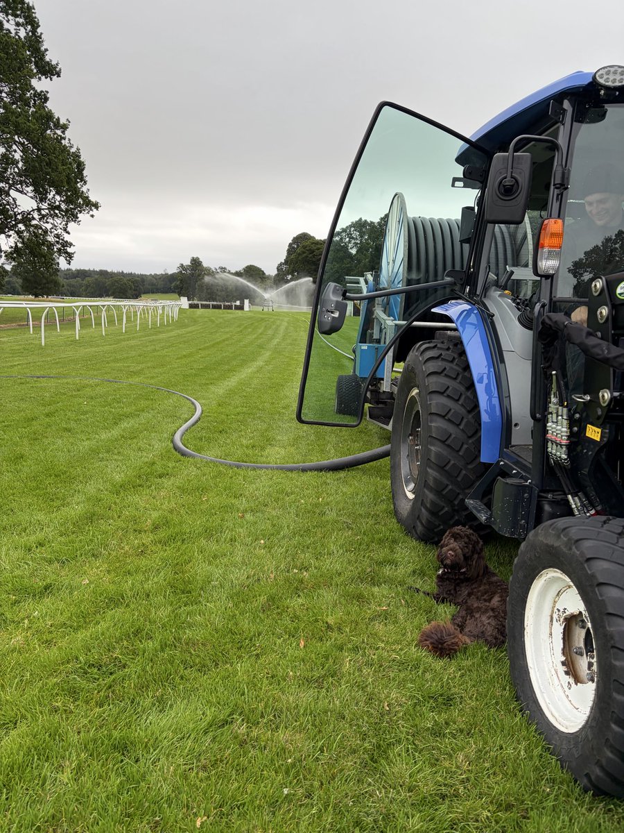 MJTaylor92's tweet photo. Watering continues today @PerthRacecourse being monitored by Zara. 8mm being applied in good irrigating conditions today. Great 126 entries for Saturday. https://t.co/yJcAs9TONF