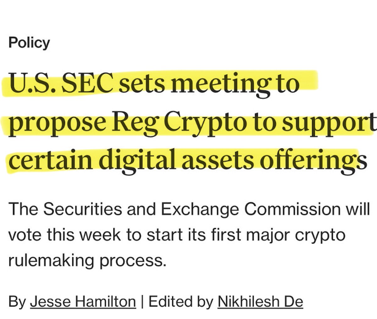 AshCrypto's tweet photo. BREAKING: 🇺🇸SEC will meet on August 14 to begin its first major crypto rulemaking.

CLARITY got delayed. Crypto regulation didn't. https://t.co/m4xiwhlCXV