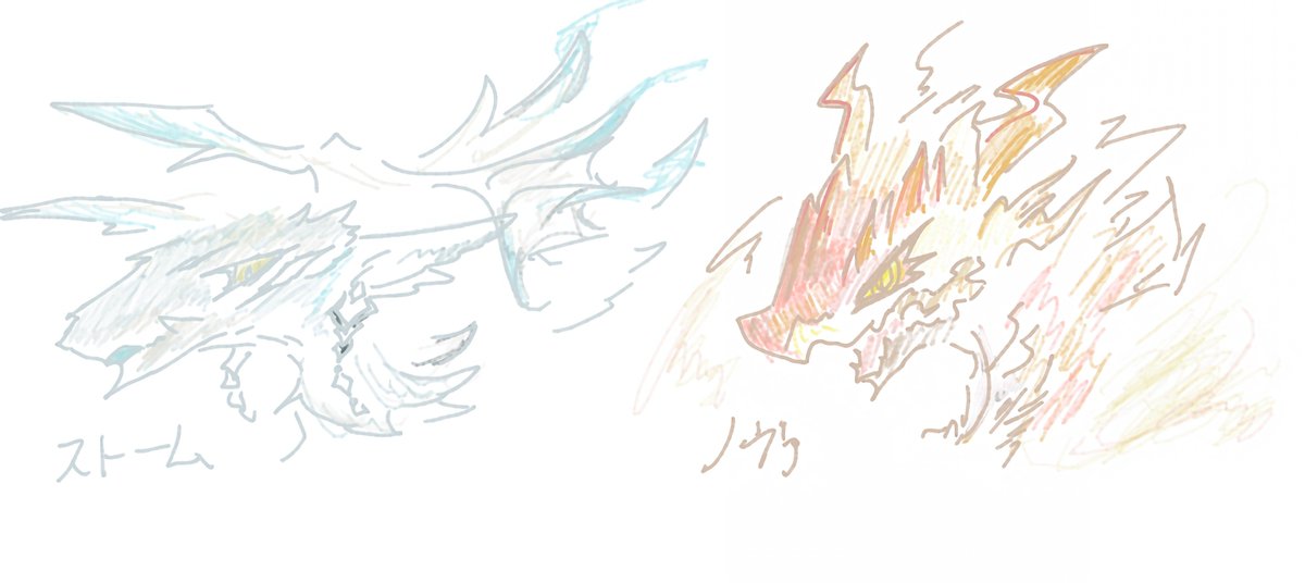 kazuyukikanone's tweet photo. 絵チャ産
イェラホーン様とガルヴァリウス様
ストームくんとノヴァくん https://t.co/BE50sUUYht