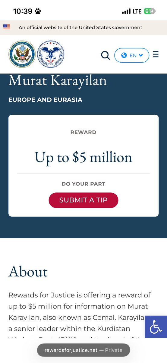 itsfatihk's tweet photo. Amerika birleşik devletleri resmi websitesi: rewardforjustice……

Terör ve güvenlik tehditleri hakkında önemli bilgi verenlere ABD’nin para ödülü sunduğu resmi program…

Google’da arama ile hala güncel olarak websitesinde bu sayfayı ziyaret edebilirsiniz. https://t.co/v80W0163Tf