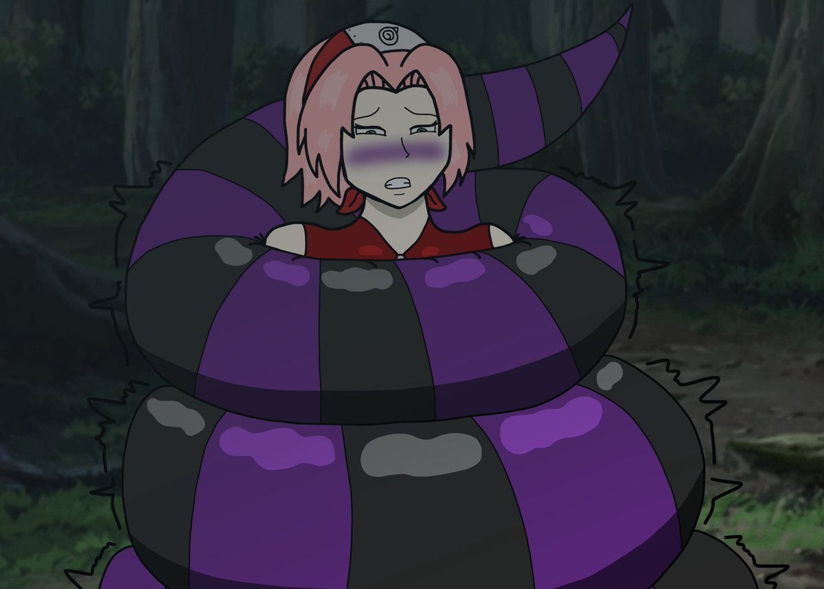 FemFataleLover's tweet photo. - Forest of Scales (@SonazTheWhat )
_____
A trip to the Forest of Death goes wrong for Sakura as instead of training, she gets caught by a Manda-Like snake and crushes her into submission.

(Based on an old piece from @SonazTheWhat )

Sakura belongs to Naruto https://t.co/O265D1E8YF