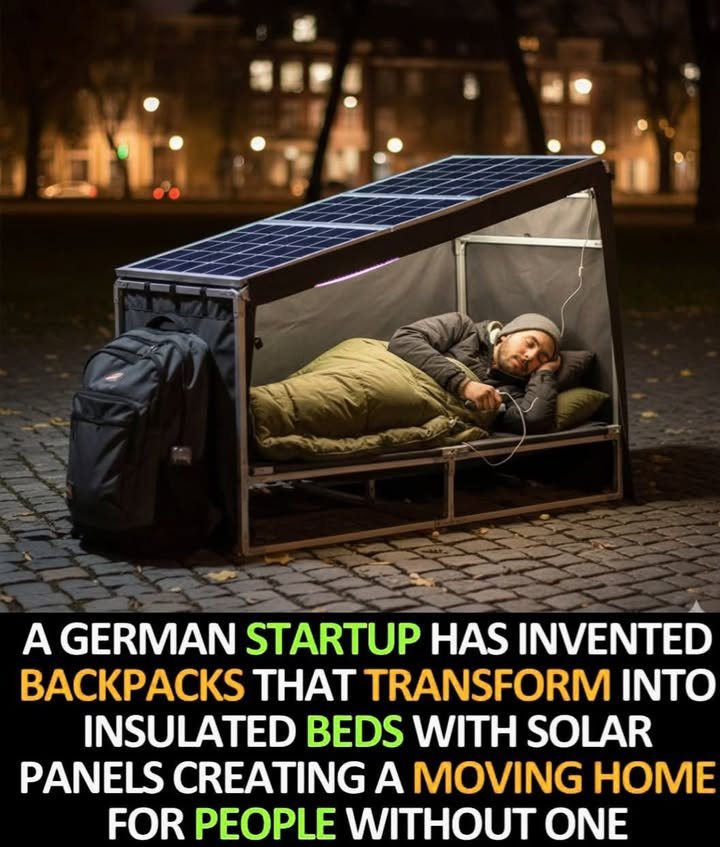 amazing_physics's tweet photo. Innovation with Heart: A Backpack That Becomes a Bed!
A German startup has created a backpack that unfolds into a warm, insulated bed—with solar-powered lights and phone charging. ⚡

It’s not a full home, but it gives people experiencing homelessness a safe, warm space, a little privacy, and a chance to recharge literally and figuratively.

Small ideas, big impact. Imagine handing this to someone who has been told “no” all day—the relief, the warmth, the hope it’s priceless.