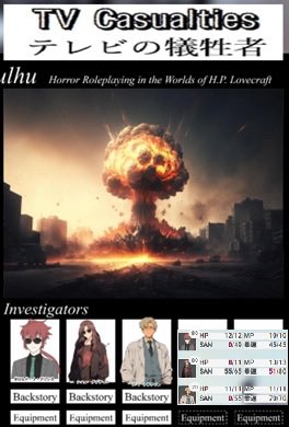 sakekasu_trpg's tweet photo. CoC 7th:テレビの犠牲者（TV Casualties）
KP:ペッパー様
PC/PL
ダロルド•J•プリンス/アスド様
ハーシェル•グッドマン/タイゾー
ジム•ラドクリフ/鷺沼様

2ロスト1生還
探索者達は小さな町で起こっている事件を追い暴動を傍目に爆破しましたが尊い犠牲は出てしまいました

マリファナやらないから https://t.co/Ag01ugUZAB