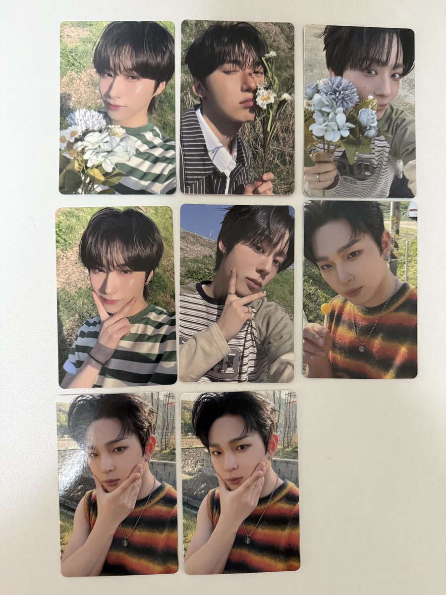 nos_np's tweet photo. ONEUS Under トレカ 交換 standerd

（譲）画像のもの🐥🐰🐯🐶
（求）
🐥イド→顎ピース
🐰ゴニ→飴
🐶シオン→顔アップ

コンプ目的のため、各メンバー交換希望です。
郵送交換希望📮よろしくお願いします。 https://t.co/QtLrct982S