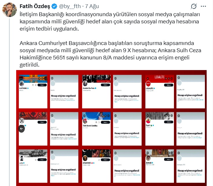 TRKatfar's tweet photo. Ağrıma giden nedir biliyor musunuz? 
Hesabımıza erişim engeli getirlirken, biz gibi Polis, Asker, Cumhuriyet sevdalısı, Atatürkçü düşünceye sahip insanları "Milli Güvenliğe Tehdit" bahanesi ile hesaplarımızı kapattılar. 
Evet..! 
İktidar bizi Devletimize karş böyle fişledi. https://t.co/V9wPYPsdPJ