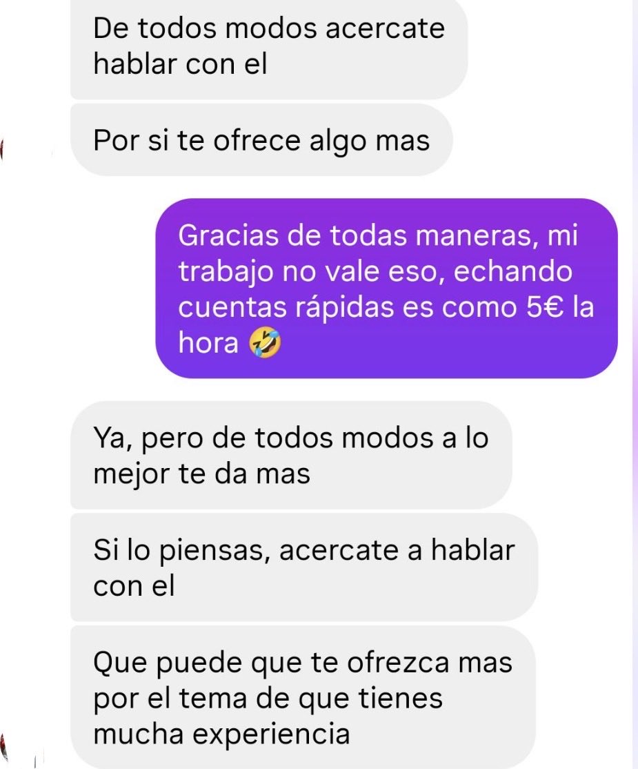 soycamarero's tweet photo. Pero recordad: el problema es que “la gente ya no quiere trabajar” https://t.co/9cRuUHy290