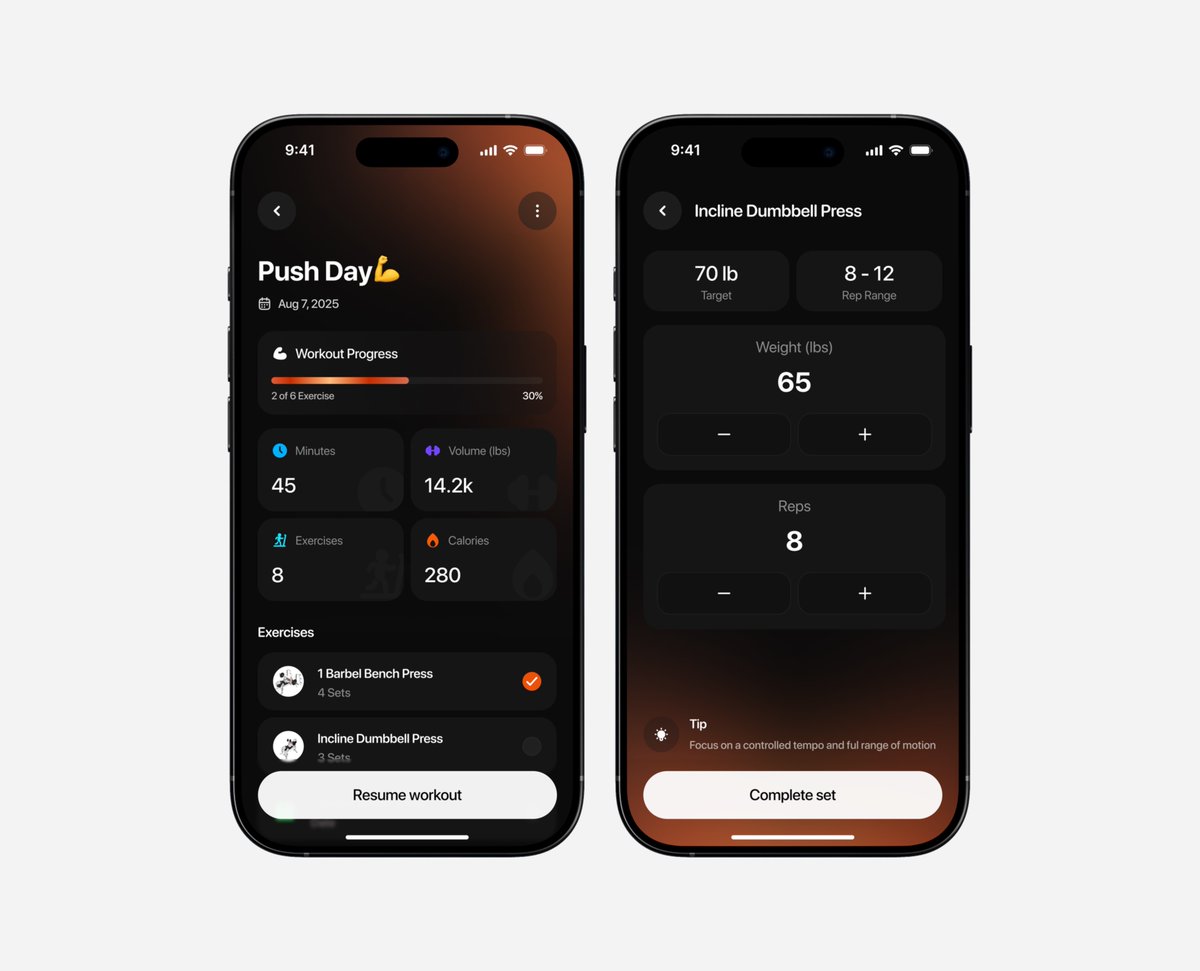 blesss___ed's tweet photo. Workout Tracking.

Good fitness UX should make every set, rep, and progression feel effortless.

Good Morning and have a great day✨ https://t.co/w158XxAAuN