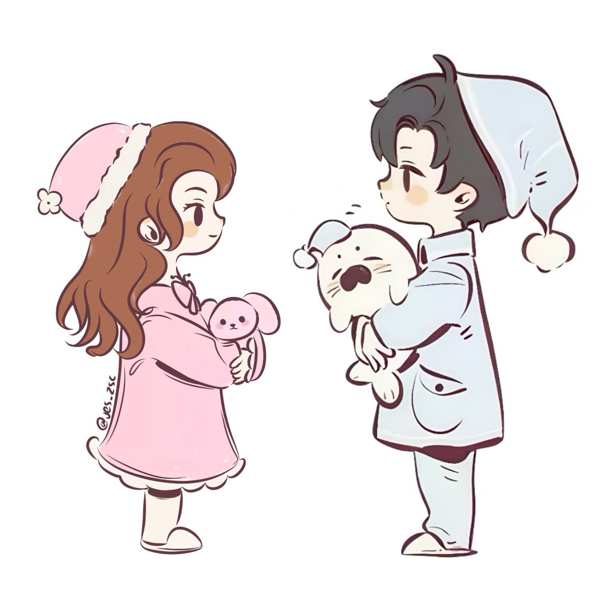 Paraddise's tweet photo. Tiny lovebirds  ⋆.˚ ☾ .⭒˚
 #⃝Snowpeony ❄🌸

Cutieful mini mc art by @jes_zsc, cms by me.  ꨄ︎ https://t.co/0r0QkJQKW9