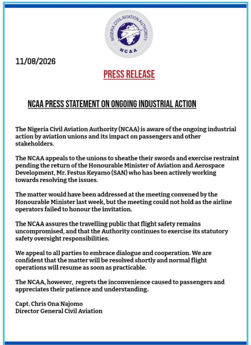 fkeyamo's tweet photo. The NCAA Press Statement on the ongoing industrial action https://t.co/qq1mgZyO8p
