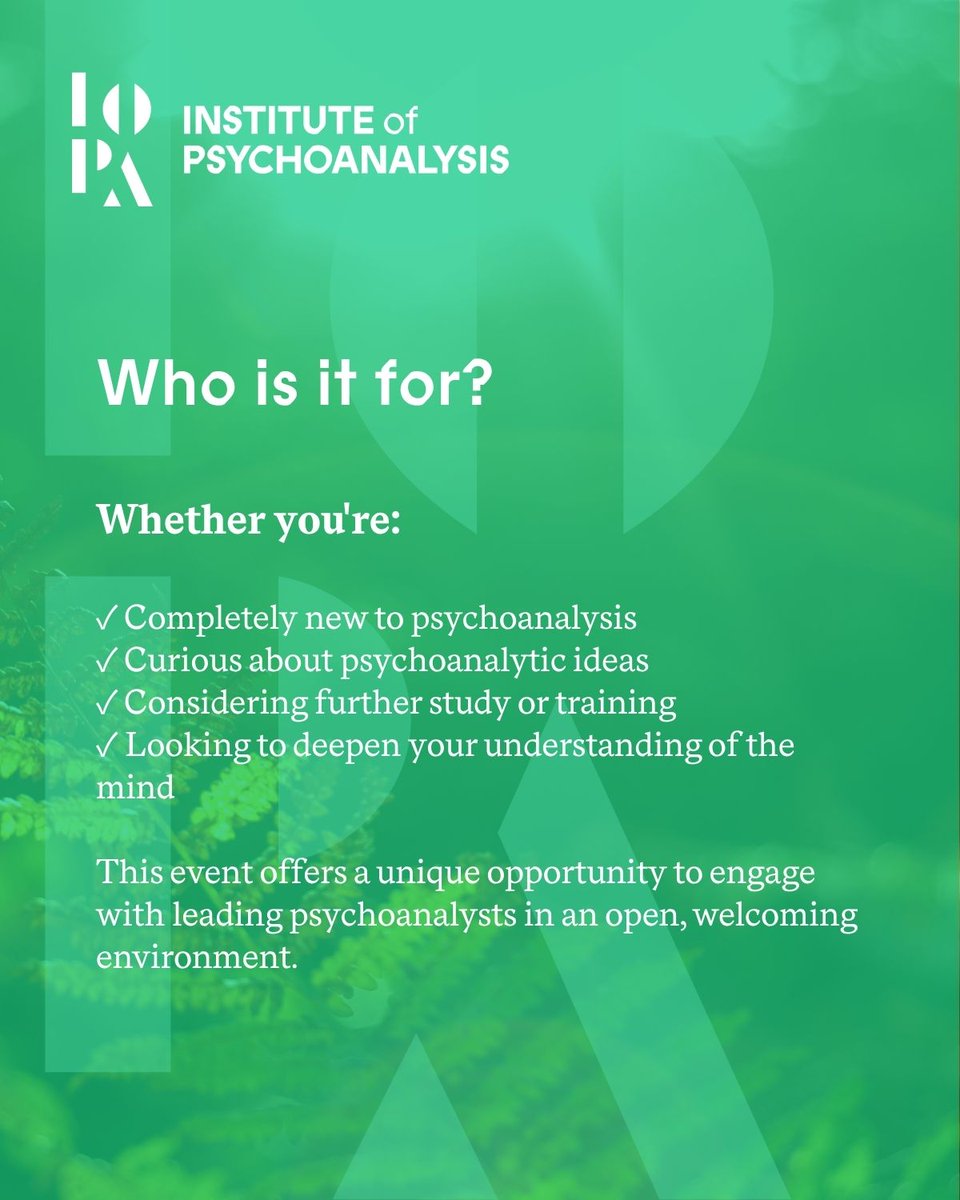 theIoPA's tweet photo. What does it really mean to think psychoanalytically? 🧠

Join The Inside Story: Psychoanalysts in Conversation for talks, discussion &amp; Q&amp;A with members of the Institute of Psychoanalysis.

📅 Sat 26 Sept
📍 Clore Management Building, London

Book: https://t.co/wIB9t6sov2 https://t.co/6GNNERRtrq