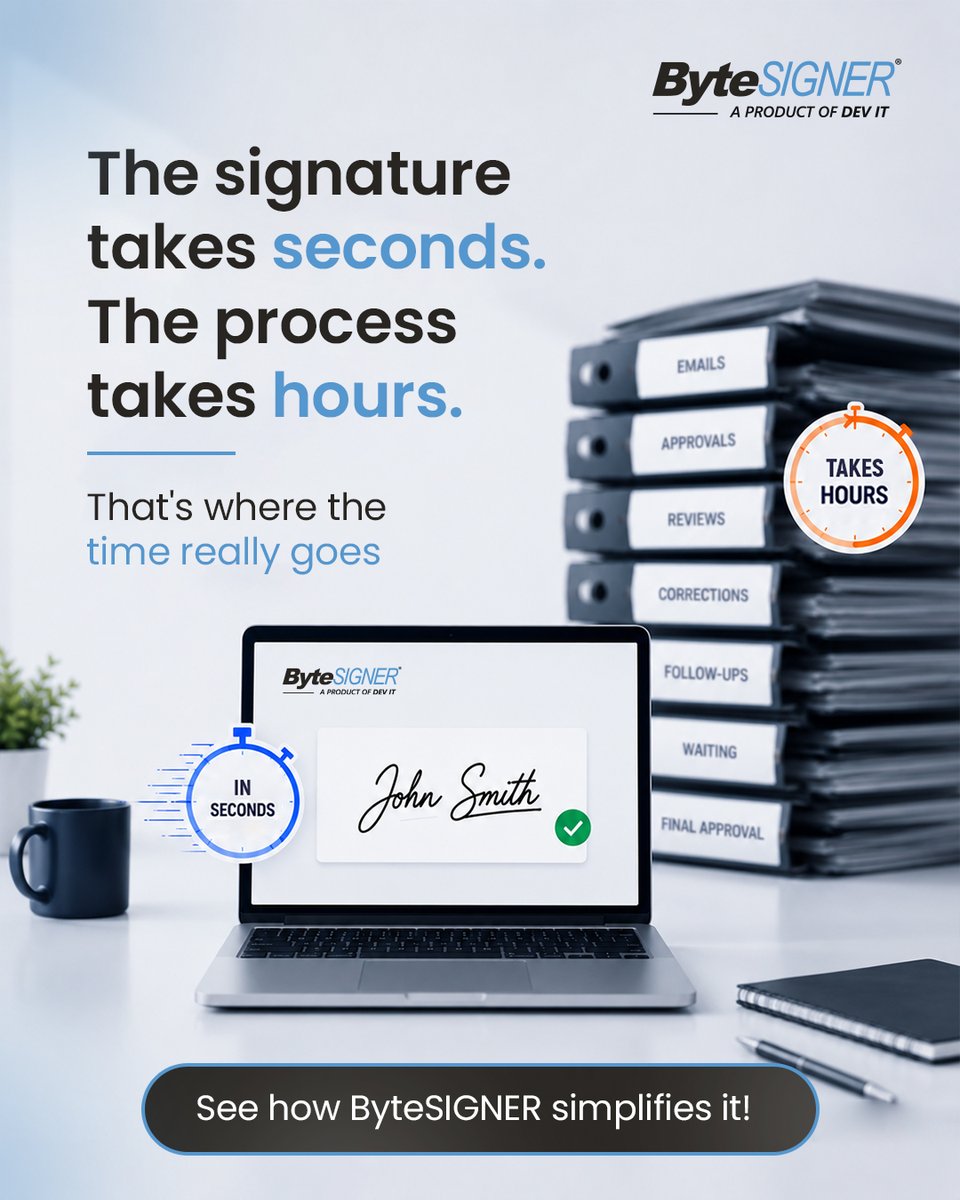 ByteSIGNER's tweet photo. “It just needs one signature."
And suddenly…emails, follow ups &amp; waiting.

Make it simpler with ByteSIGNER. Add digital signatures to PDFs without the extra load.

👉 Try ByteSIGNER: https://t.co/ypStJzuIaT

#ByteSIGNER #DigitalSignatureSoftware #PaperlessOffice #PDFSigning https://t.co/wGNgCyjbcU