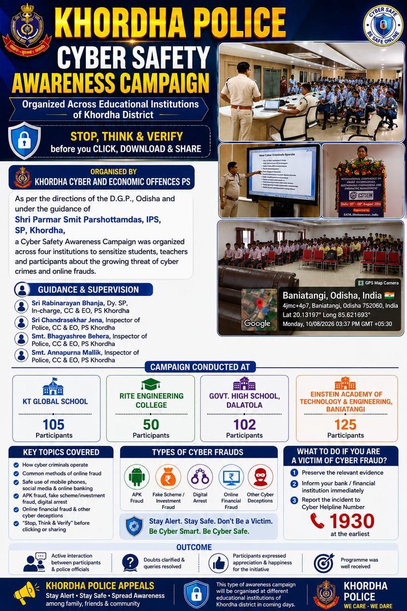 spkhordha's tweet photo. #KhordhaPolice #CyberAwareness #CyberSafty #CyberFraud #CyberSmart #StatAlert #OnlineSafety https://t.co/eVeqLRh0aX