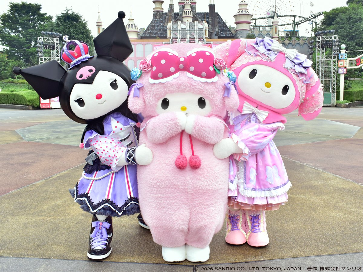 harmony_event's tweet photo. クロミ・ピアノ・マイメロディが
なかよくポーズをきめてくれたよ🎶

「バッチリきまってる✨」と思ったら
『💓』の絵文字で教えてね！

#ハーモニーランド
#ほんわかハーモニー
#大分から世界へHELLO https://t.co/C9C6g4VBgC