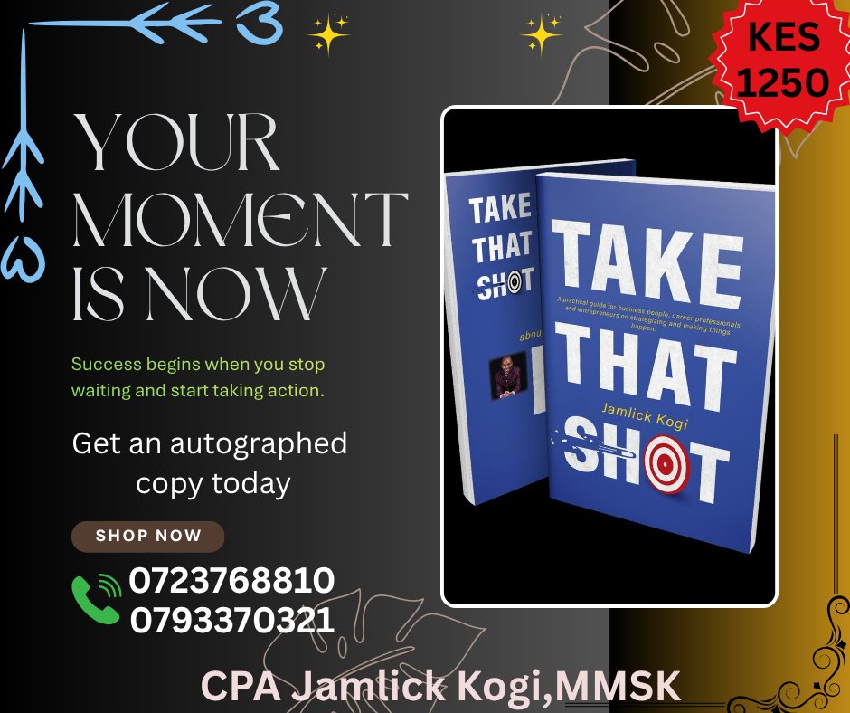 McKogi's tweet photo. Stop waiting for the perfect moment. Take the first step.

Take That Shot is a your reminder to act on your ideas , pursue your goals and take that leap.

Get your autographed book today. https://t.co/XhxciEiUNf