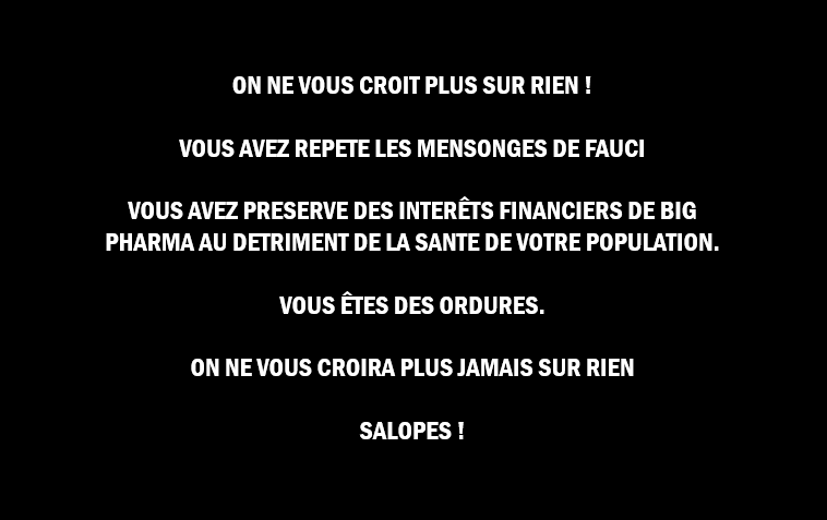 VictorSinclair3's tweet photo. Cadeau.
A mettre en réponse à n'importe quelle communication officielle sur quelque sujet que ce soit (Poutine, Climat, Impôts, Santé, Censure des réseaux, lois "pour notre bien", etc, etc, etc... https://t.co/JGNPjJ60Pw