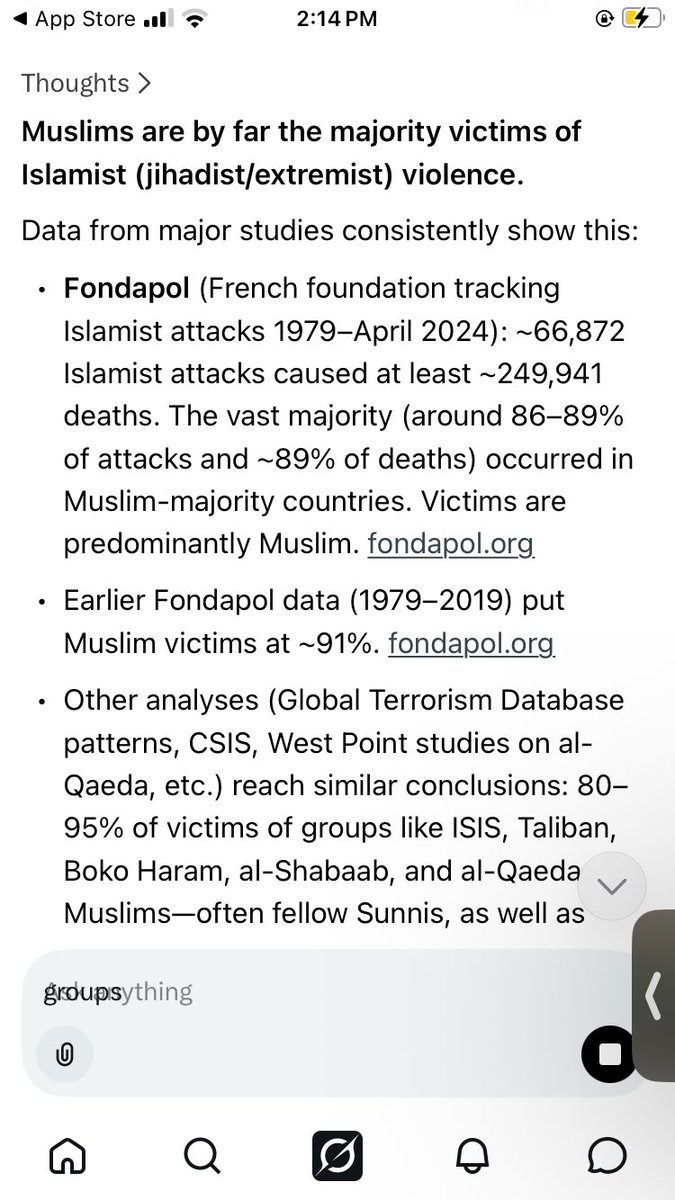 JonhTolsty's tweet photo. @trythefish71 @ChristopherHale @billsperos @grok Lol fake islamist group that is responsible for the fake image of islam and also responsible for killing muslims https://t.co/9ZvIk226uX