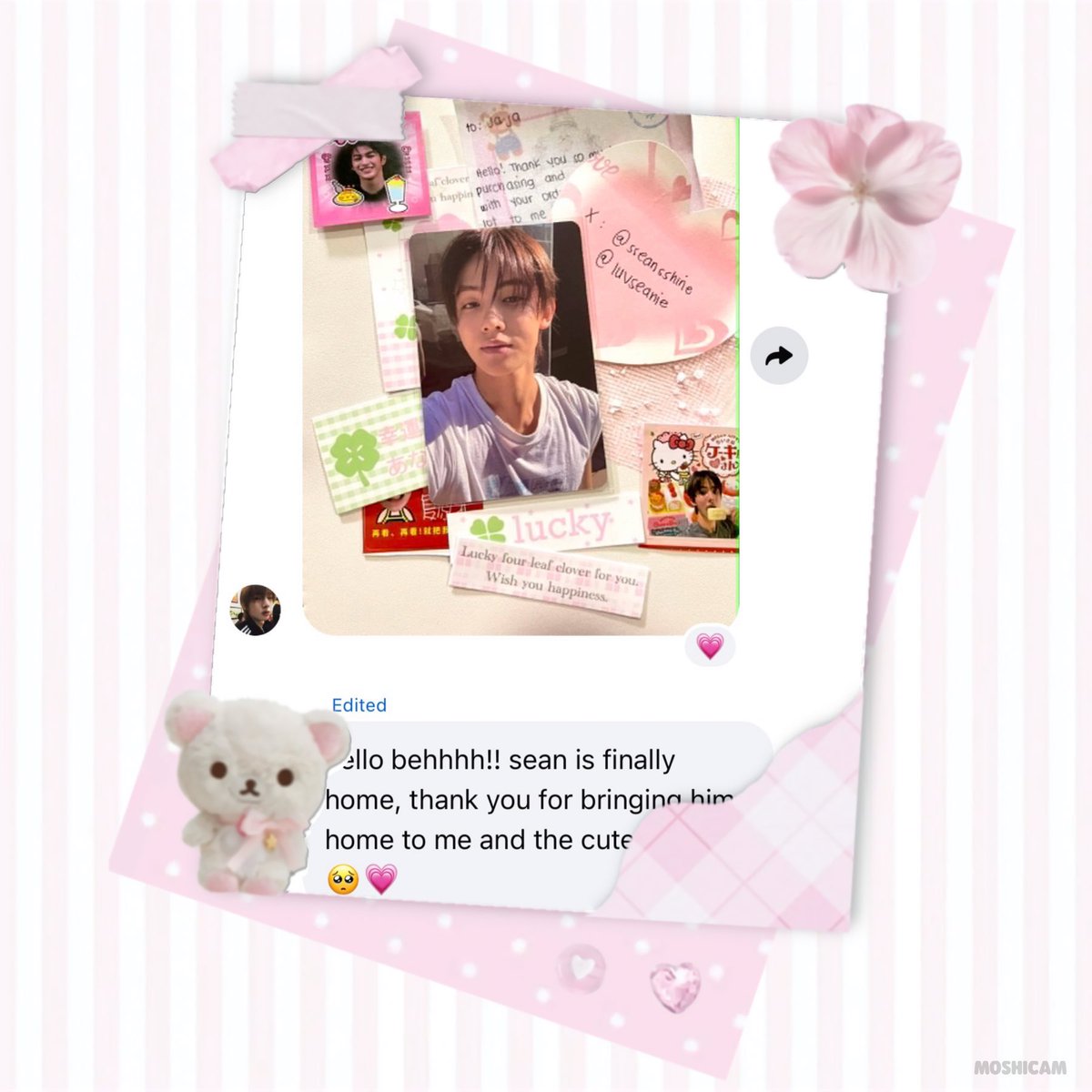 luvseanie's tweet photo. ˚₊‧꒰ა #whosnszca ໒꒱ ‧₊˚
⏔⏔⏔ ꒰ ᧔ෆ᧓ ꒱ ⏔⏔⏔
another sean safely home to his new home 🥺🎀 thank you so much for trusting me po! 💐 https://t.co/zsMxrxks4P