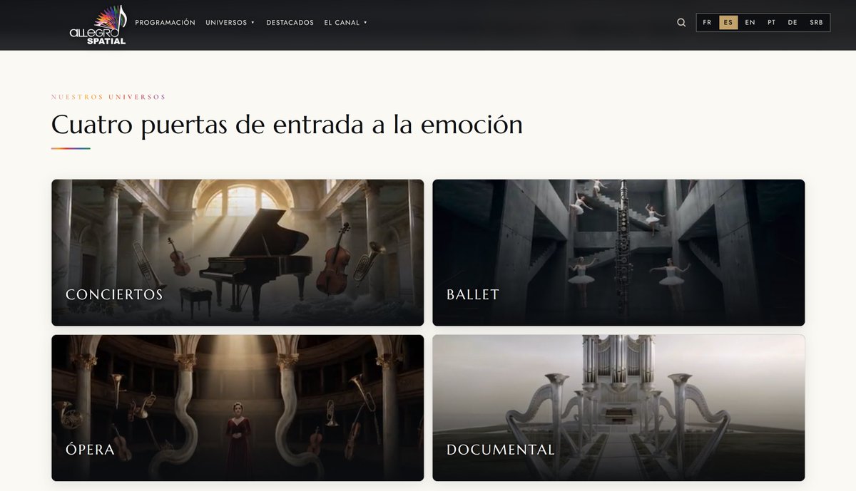 allegro_spatial's tweet photo. |1| AllegroHD ahora es Allegro Spatial, todo un universo con la mejor música clásica que te invitamos a descubrir en nuestra nueva web.
Recuerda, los mejores intérpretes, las grandes obras desde las mejores salas y teatros del mundo, con nuestros subtítulos exclusivos... (sigue) https://t.co/fkUK3nCYYF