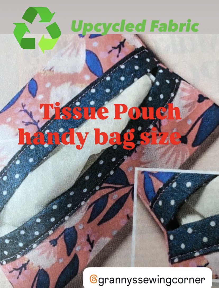 GrannysSewC's tweet photo. ♻️💜🩷Upcycled Tissue Pouch, handy bag size all made from recycled and vintage fabrics #grannyssewingcorner #upcycledfashion #ecofriendlyproducts #tissuepouch #onlineshop https://t.co/dgkgoVgm7K