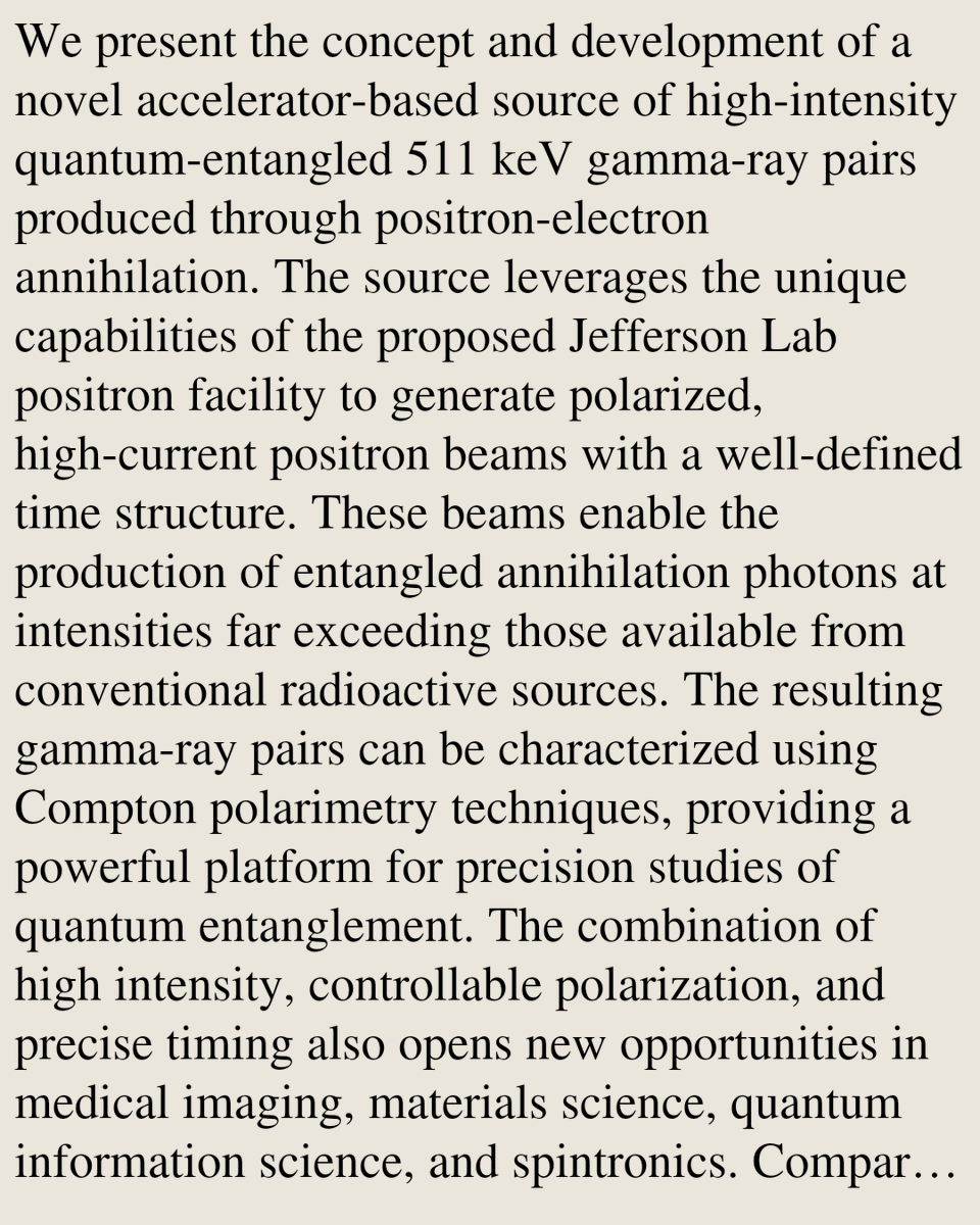 AcceleratorPhy's tweet photo. An accelerator-based source of high-intensity quantum-entangled annihilation gamma photons

Riad Suleiman
https://t.co/hwBEJkzfuP [𝚙𝚑𝚢𝚜𝚒𝚌𝚜.𝚊𝚌𝚌-𝚙𝚑 𝚚𝚞𝚊𝚗𝚝-𝚙𝚑] https://t.co/saAzV9UhzH