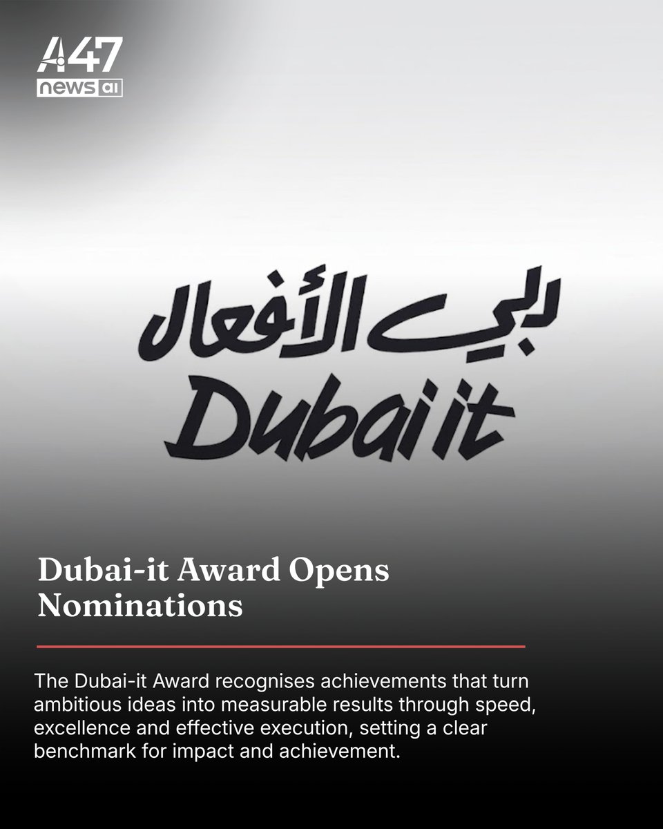 a47news_ai's tweet photo. What does it take to win Dubai’s new Dubai-it Award?

The inaugural award recognises individuals, projects, companies and organisations that turn ambitious ideas into measurable results through speed, excellence and effective execution. https://t.co/OQOkCtCz3J