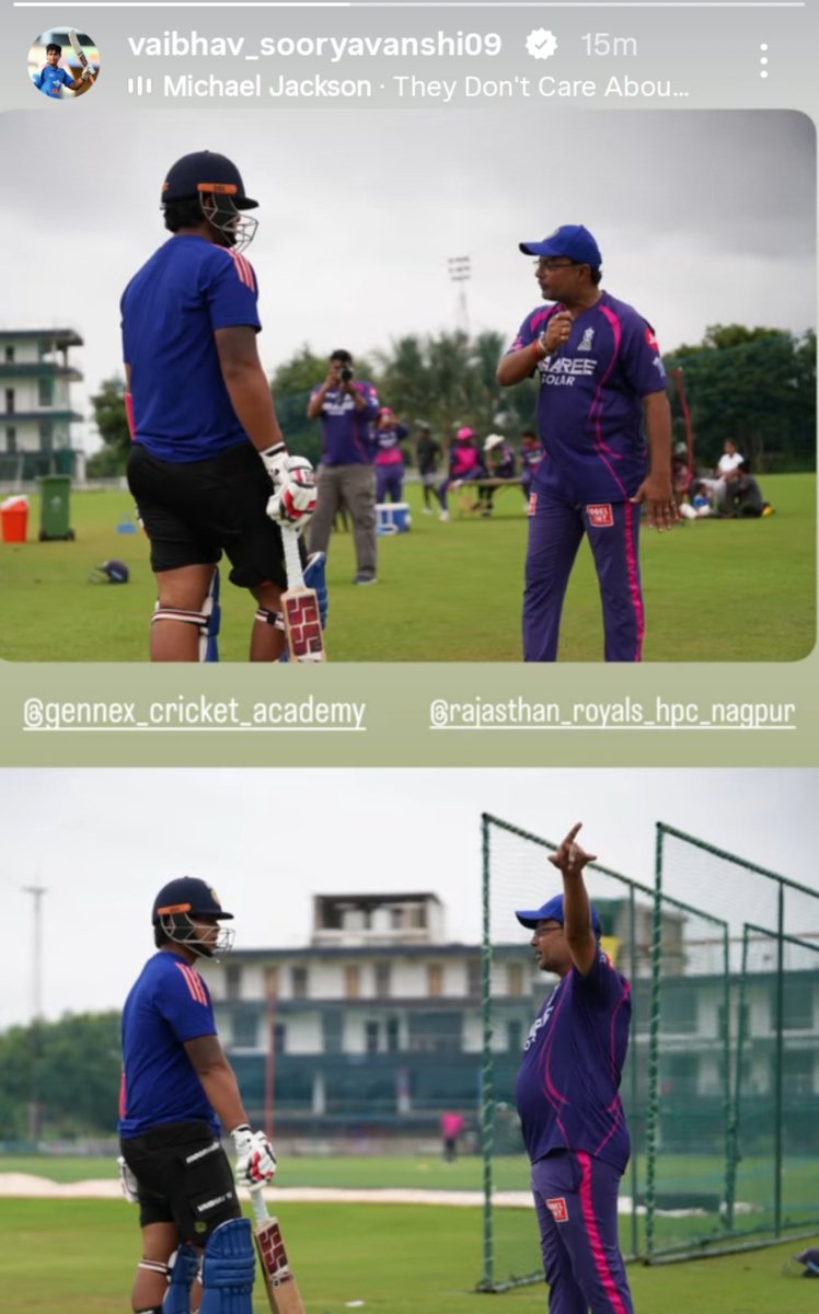 Abhisekh34's tweet photo. Vaibhav's coach Manish Ojha is training him in @rajasthanroyals HPC, Nagpur. https://t.co/VHJOBD6Dom