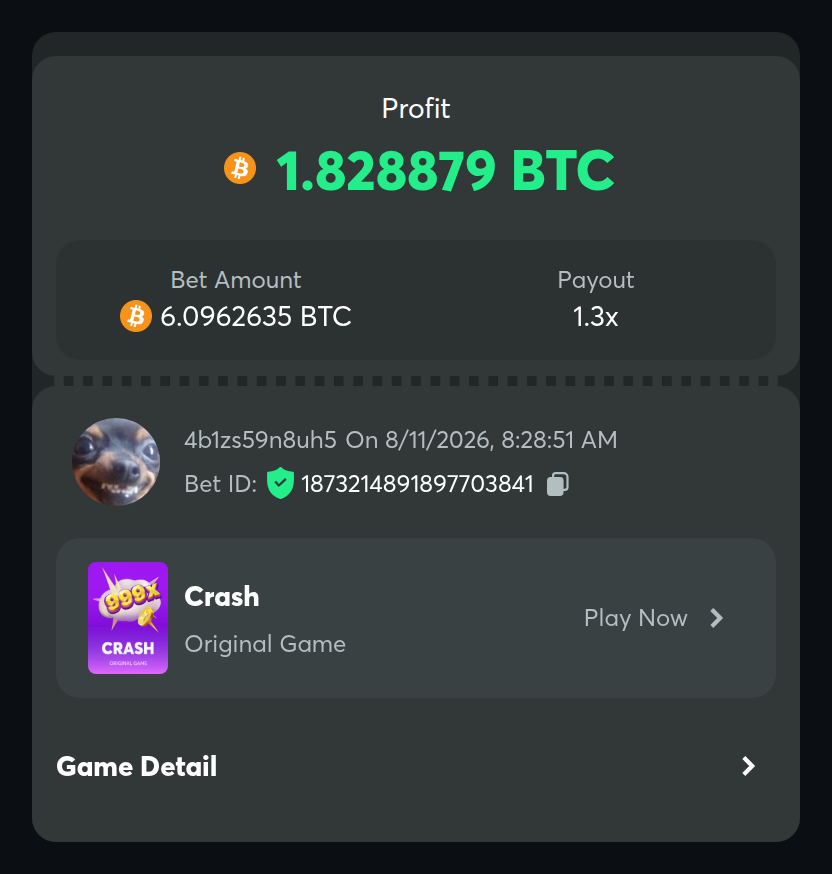 TheBetRadar's tweet photo. 💰 Big Win Just Landed

https://t.co/YdkAdvFC4t — $507.4K won on Crash at 1.30×

💵 Stake: $390.3K
📈 Multiplier: 1.30×
💎 Profit: $117.1K
👤 Player: 4b1zs59n8uh5
💰 Currency: BTC https://t.co/0TmDc63Nt7