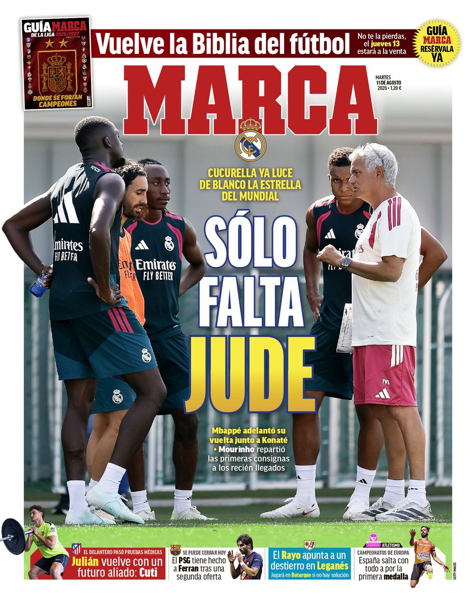 RMadridInfo's tweet photo. 🗞️ Marca’s Cover | Only one missing is Jude. https://t.co/8R8tnGwQaa