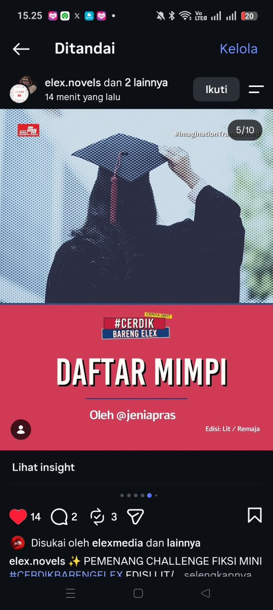 terminheekan's tweet photo. pernah ga sih u menang lomba cerpen penerbit, AKU PERNAH AAAA SENENG BGT https://t.co/F96F0zWXW4