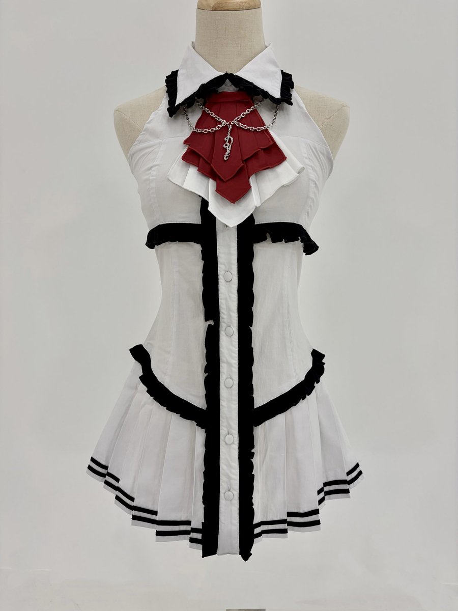 DustDevil【ダストデビル】chain corset onepiece Chain Tie Corset One-piece 🖤🌪️ チェーン付きネクタイがアクセント