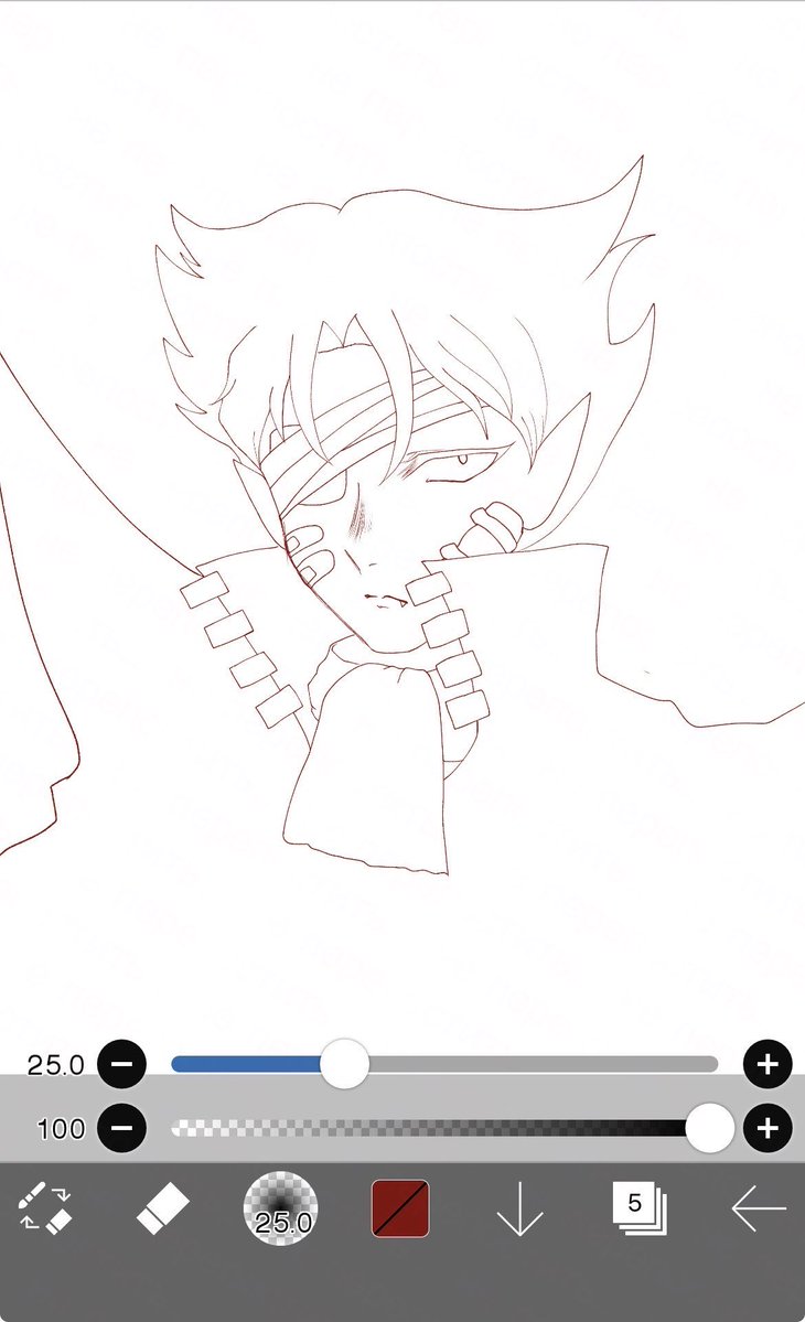 rkrn4668's tweet photo. 今描いてるヤミノさん���痛々しい感じになる予定なのでTwitterには完成絵あげないけど線画が良い感じなので見て見てする https://t.co/oXpj68M6Pq