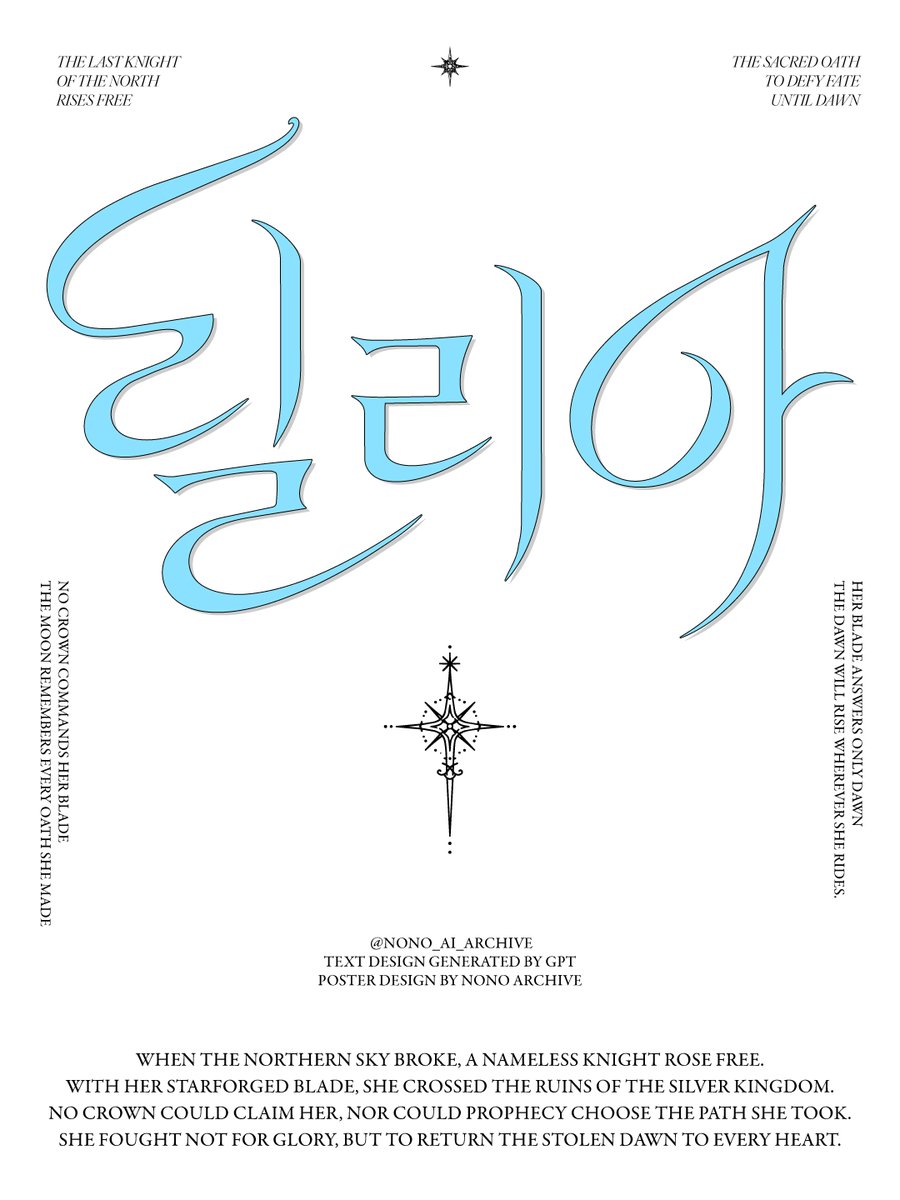 nono_ai_archive's tweet photo. GPT한테 ‘타이포 디자인 해줘’ 
라고 하면 지루합니다.

GPT에게 세상의 사물을 모두 
타이포 재료로 보게 해보세요.

글자 밖으로 시선을 옮기면 
아이디어의 수는 훨씬 많아집니다. https://t.co/bakndnCzDR