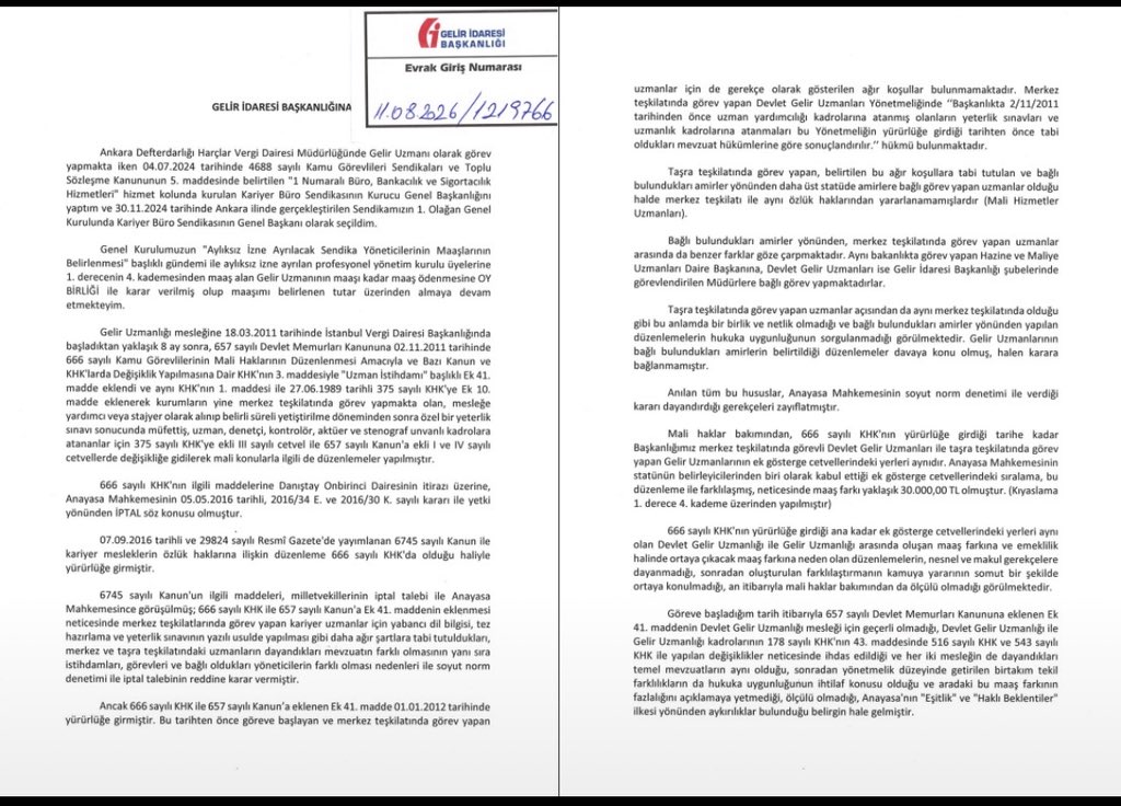 dogcmlkl's tweet photo. Hukuki tespitler ve somut veriler ortadayken, merkez–taşra ayrımının doğurduğu adaletsizliği görmezden gelmek mümkün değildir.

Bizim mücadelemiz bir başka kariyer mesleğin hakkına karşı değil; aynı emeğin, aynı sorumluluğun ve aynı kariyer niteliğinin farklı özlük haklarıyla karşılık bulmasına karşıdır.

Kimsenin hakkını azaltmadan, herkesin hakkını büyütmek; ayrıştırmadan, hakkaniyet temelinde eşitliği sağlamak istiyoruz.

Eleştiri elbette olacaktır. Ancak önce gerçeklere, belgelere ve hukuka bakmak gerekir.

Kariyer mesleklerde adalet, ayrımcılığın değil hakkaniyetin üzerine kurulmalıdır.@KariyerBuroSEN @gibsosyalmedya