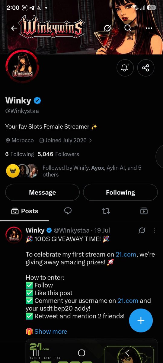 0XASTAMUS's tweet photo. @iR0bertt @Winkystaa Follow and retweet on X is done 
Follow on kick is done 🫶 https://t.co/dt8fxQoQsC