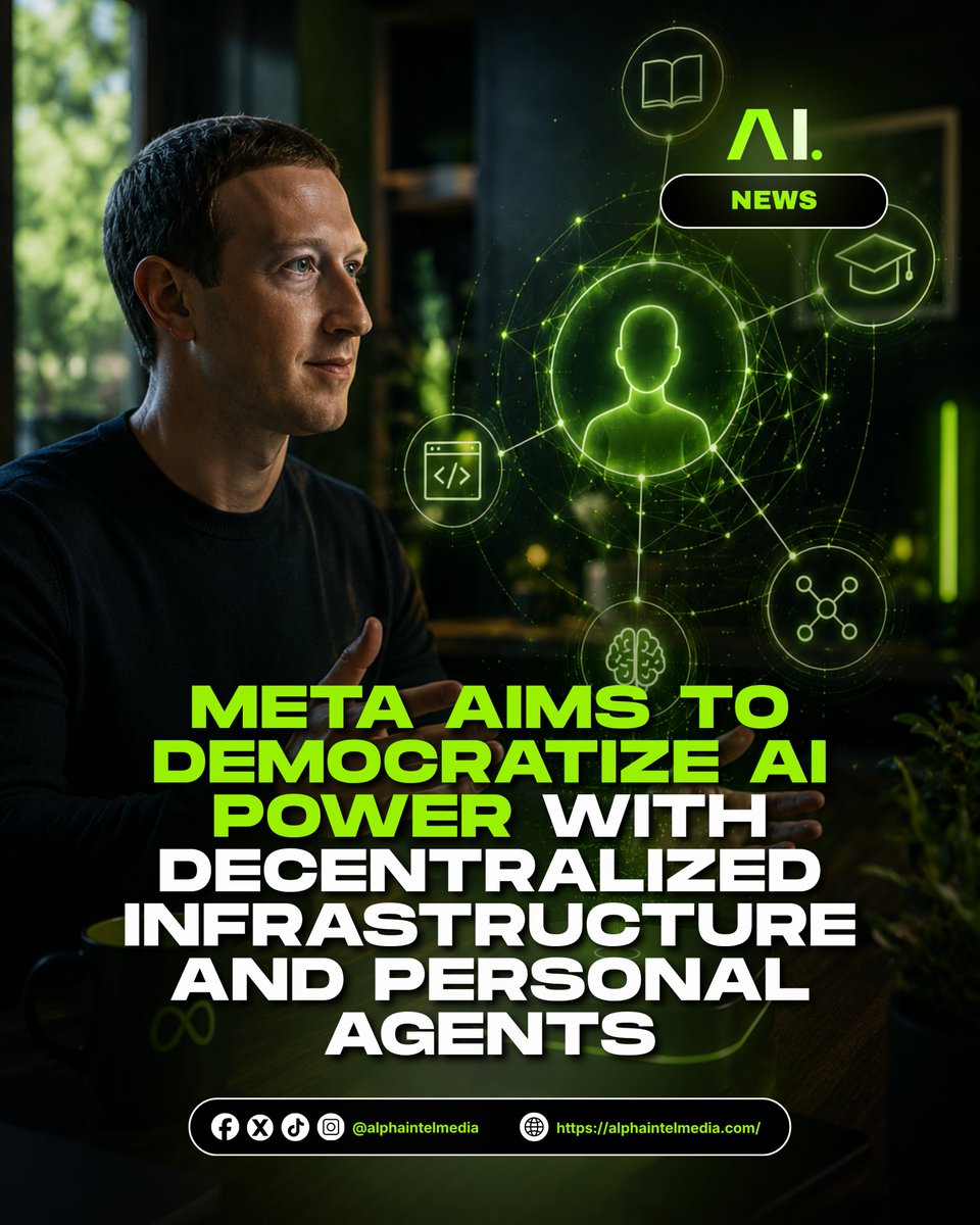 AlphaIntelMedia's tweet photo. 𝐌𝐚𝐫𝐤 𝐙𝐮𝐜𝐤𝐞𝐫𝐛𝐞𝐫𝐠 𝐢𝐬 𝐩𝐮𝐬𝐡𝐢𝐧𝐠 𝐭𝐨 𝐦𝐚𝐤𝐞 "𝐩𝐞𝐫𝐬𝐨𝐧𝐚𝐥 𝐬𝐮𝐩𝐞𝐫𝐢𝐧𝐭𝐞𝐥𝐥𝐢𝐠𝐞𝐧𝐜𝐞" 𝐚𝐯𝐚𝐢𝐥𝐚𝐛𝐥𝐞 𝐭𝐨 𝐞𝐯𝐞𝐫𝐲𝐨𝐧𝐞—𝐧𝐨𝐭 𝐣𝐮𝐬𝐭 𝐦𝐚𝐣𝐨𝐫 𝐜𝐨𝐫𝐩𝐨𝐫𝐚𝐭𝐢𝐨𝐧𝐬. 🌎⚡️ 

From specialized digital tutors to open-source personal agents and local data hubs, Meta’s goal is to keep advanced AI free, decentralized, and widely accessible. 🌐

#Meta #OpenSource #TechNews #AlphaIntel