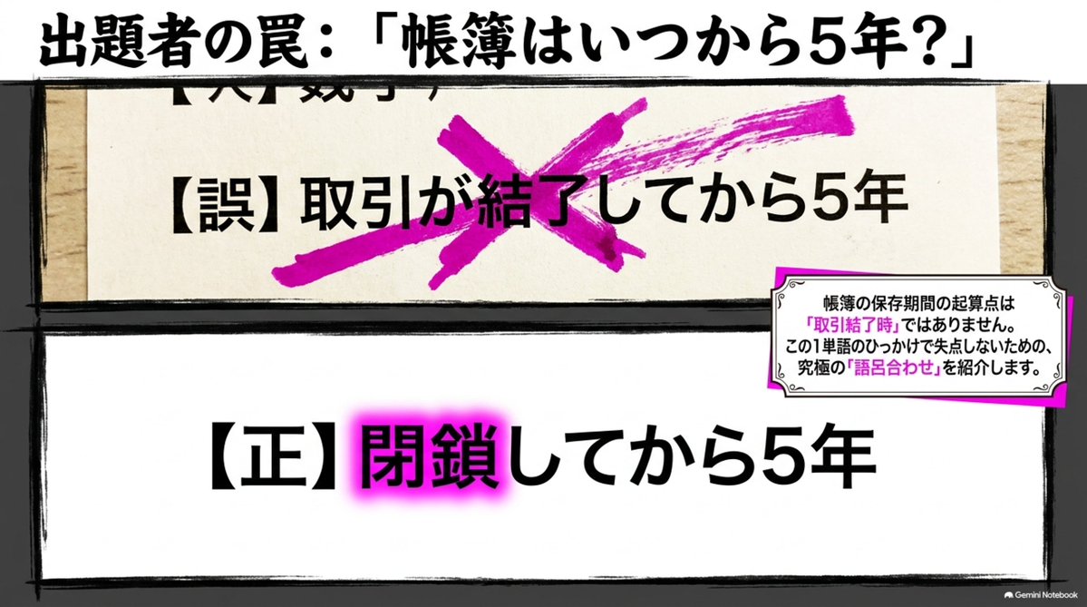 TenKoijiro's tweet photo. 【語呂合わせはコレ】
ラストサムライ名銃　5丁でシメ 超新塾

=「【ラスト】最終【サムライ】記載日から【名】簿【10】年　【5】年【帳】簿【閉】鎖してから・【帳】簿【新】築【10】年」

映画・ラストサムライの合戦シーンをイメージして作りました。
#宅建業法 https://t.co/lnZ0fNBiGK